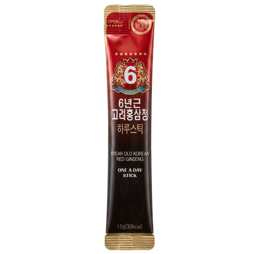 TAEWOONG 6 Year Old Korean Red Ginseng Extract Stick 15g (1 pc)/ TAEWOONG Korejas 6 gadu sarkanā žeņšeņa ekstrakta standziņa 15 g (1 gab.)