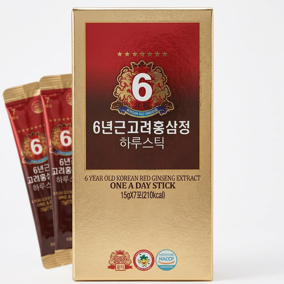 6 Year Old Korean Red Ginseng Extract One A Day Stick 15g x 7/ Korejas 6 gadu sarkanā žeņšeņa ekstrakta standziņas 15 g x 7
