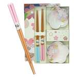 JADE TEMPLE Chopstick Set with Sakura Dipping Bowls, 2 pairs/ JADE TEMPLE irbulīšu komplekts ar Sakura mērces bļodiņām, 2 pāri