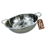 JADE TEMPLE Stainless Steel Hot Pot Wok with Divider 32cm/ JADE TEMPLE nerūsējošā tērauda Hot Pot katls ar starpsienu 32 cm