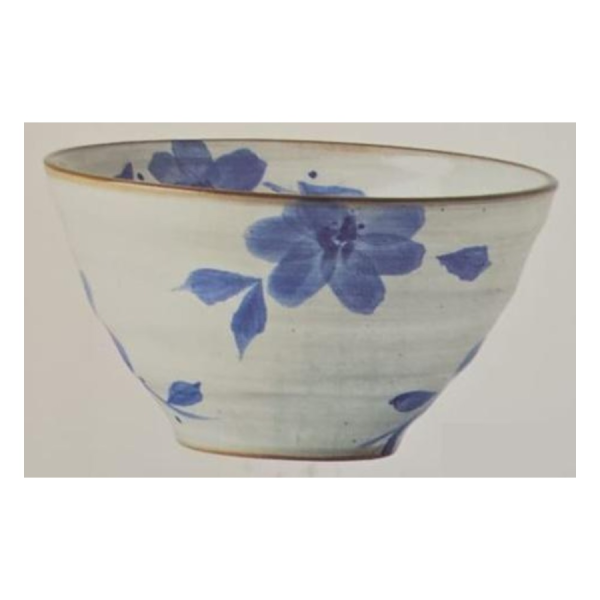 JADE TEMPLE Ceramic Miso Bowl, Blue Flower Motif, 11.5cm/ JADE TEMPLE keramikas miso bļodiņa ar zilu ziedu motīvu, 11,5 cm