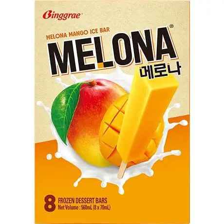 (FROZEN) MELONA  Ice Bar Mango BINGGRAE individual/ (IESALDĒTS) MELONA Mango saldējuma batoniņš BINGGRAE individuālais