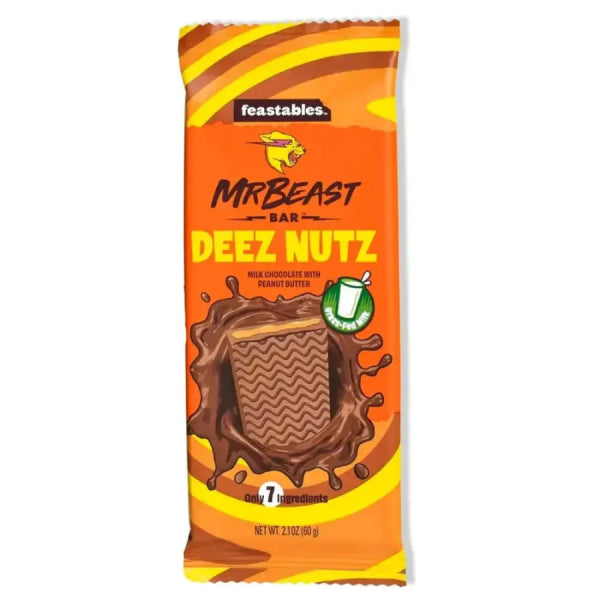 Feastables Chocolate Bar Deez Nutz/ Feastables šokolādes batoniņš Deez Nutz