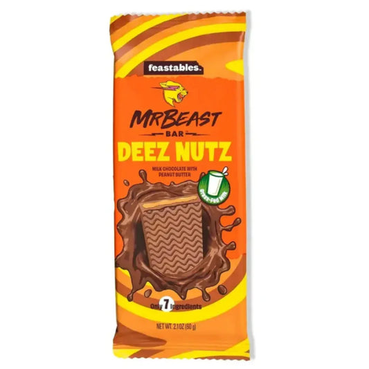 Feastables Chocolate Bar Deez Nutz/ Feastables šokolādes batoniņš Deez Nutz