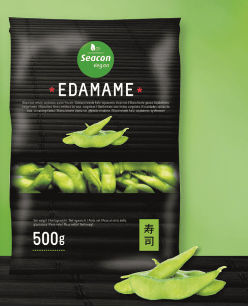 Seacon EDAMAME Blanched Whole Soybeans, Quick-Frozen 500G/ EDAMAME Blanšētas, ātri sasaldētas veselas sojas pupiņas 500G