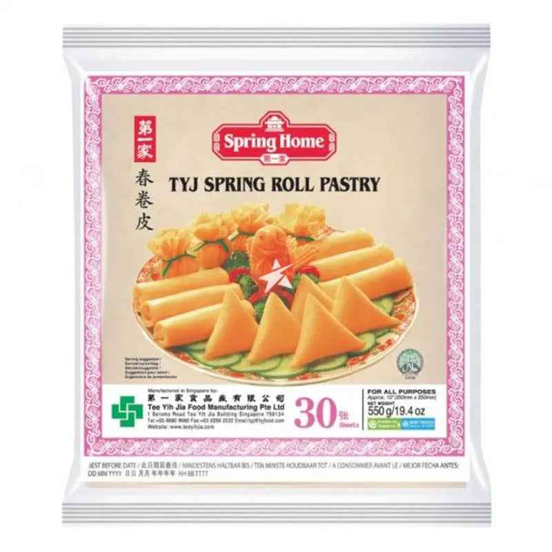 Spring Home TYJ Spring Roll Pastry 30 Sheets/ SPRING HOME Springn Roll mīklas izstrādājumi, 30 loksnes