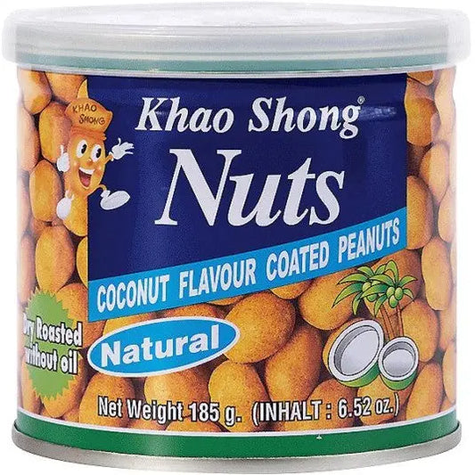 Khao Shong Nuts Coconut Flavour Dry Roasted Without Oil/ Khao Shong rieksti ar kokosriekstu garšu, žāvēti bez eļļas - Oishii Asian Mart