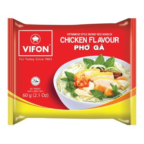 VIFON Instant Rice Noodle Chicken Soup Flavour/ VIFON ātri pagatavojamo rīsu nūdeļu vistas zupas garša