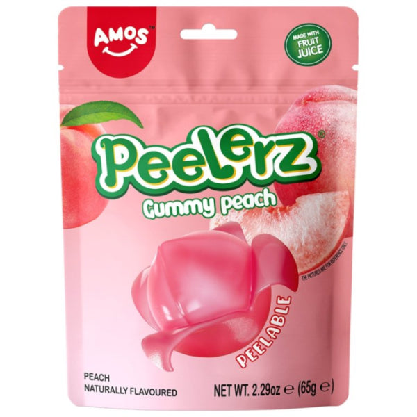 AM Peach Peelable Gummy 65g/ AM persiku garšas mizojamās želejkonfektes 65 g Oishii Asian Mart