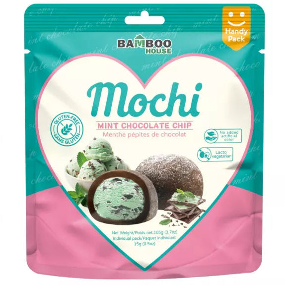 BAMBOO HOUSE Mint Chocolate Mochi 105g/ BAMBOO HOUSE piparmētru šokolādes moči 105 g BAMBOO HOUSE