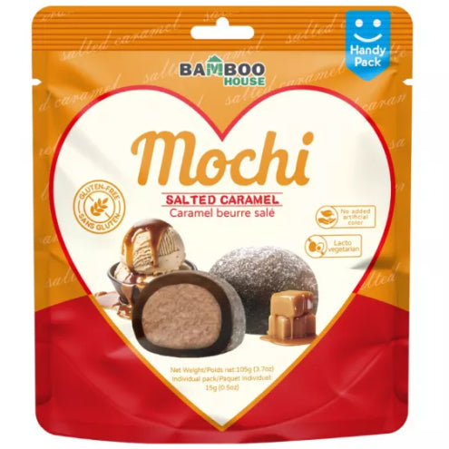 BAMBOO HOUSE Salted Caramel Mochi 105g/ BAMBOO HOUSE sālītās karameles moči 105 g Oishii Asian Mart