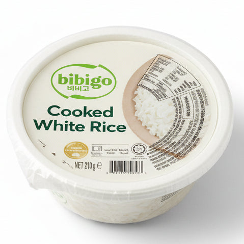 BIBIGO Cooked White Rice 210g/ Bibigo pagatavoti baltie rīsi 210g Oishii Asian Mart