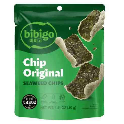 BIBIGO Seaweed Chips Original 40g/ BIBIGO jūraszāļu čipsi, oriģinālie, 40 g BIBIGO