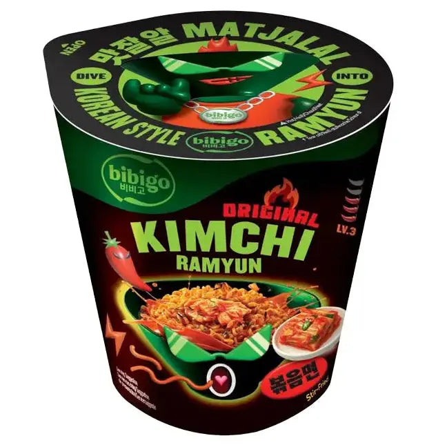 BIBIGO original kimchi ramyun cup 98g/ Bibigo oriģinālās kimči ramjona nūdeles krūzītē 98 g Oishii Asian Mart
