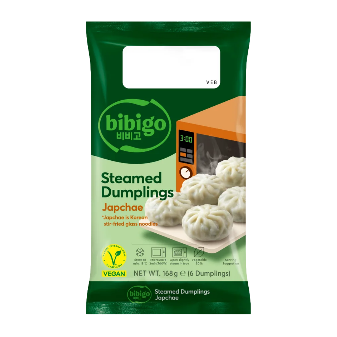 BIBIGO Steamed Dumplings Japchae Flavour/ BIBIGO tvaicētie pelmeņi ar Japchae garšu