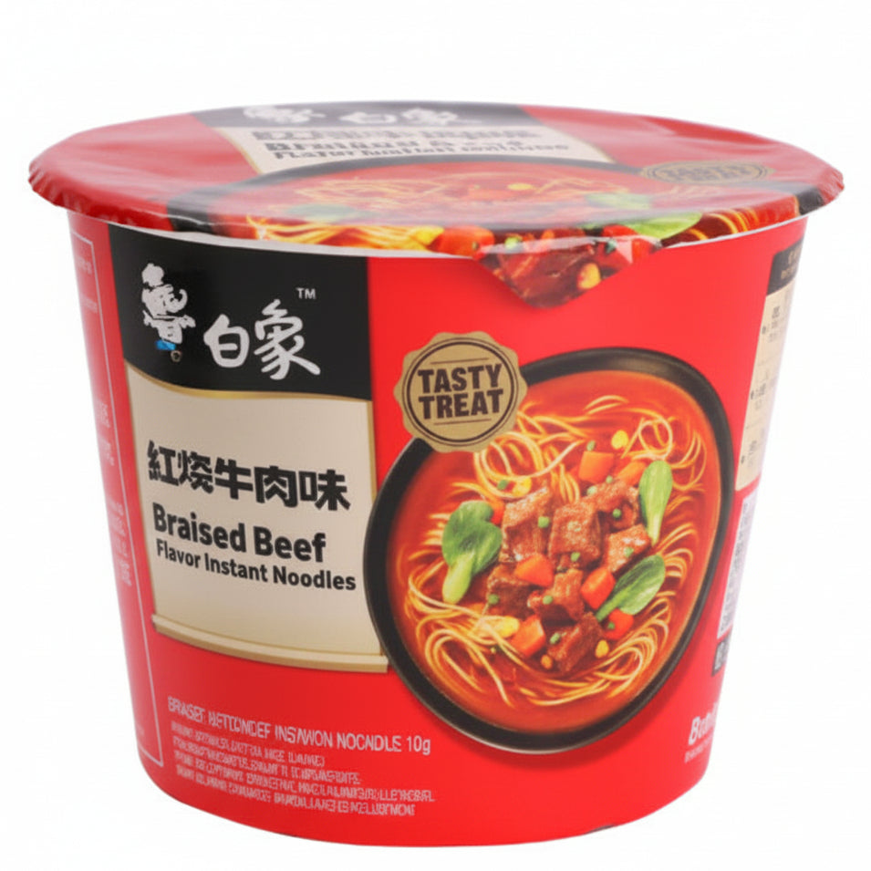 Baixiang Beef Flavour Bowl 107g/ Baixiang liellopa gaļas garšas nūdeļu bļoda 107g