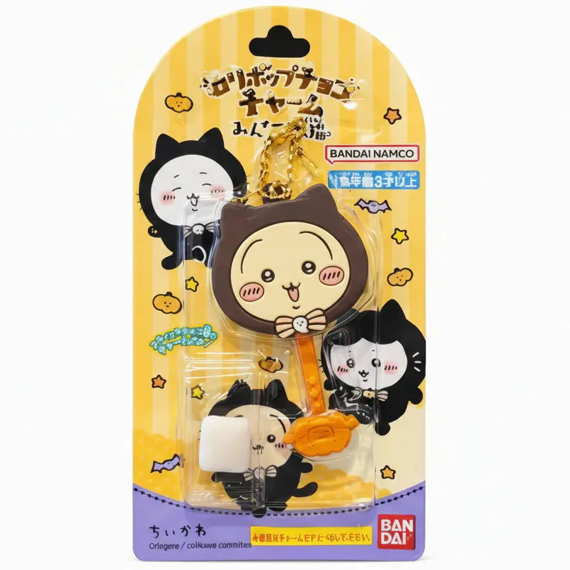 Bandai Chiikawa Black Cat Lolli Keychain šokolādes piekariņš ar košļājamo gumiju 1,5 g (1 gab)