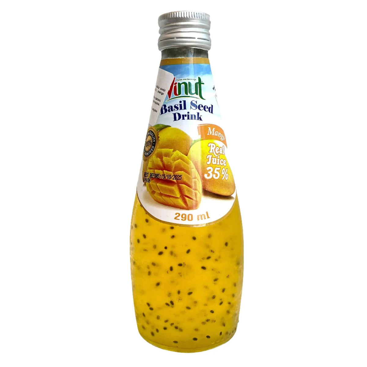 Basil Seed Drink Mango 290ml/ Basila sēklu dzēriens ar mango garšu 290ml