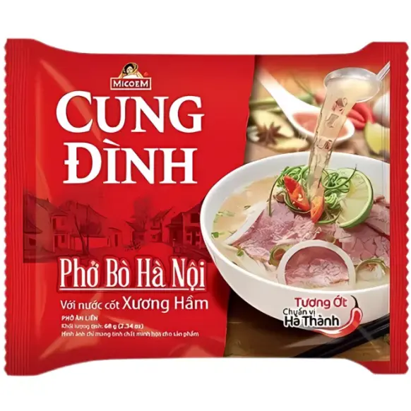 CD Beef Flavor Rice Noodle Pho Bo 70g/ CD liellopa gaļas garšas rīsu nūdeles Pho Bo 70 g Cung Dinh