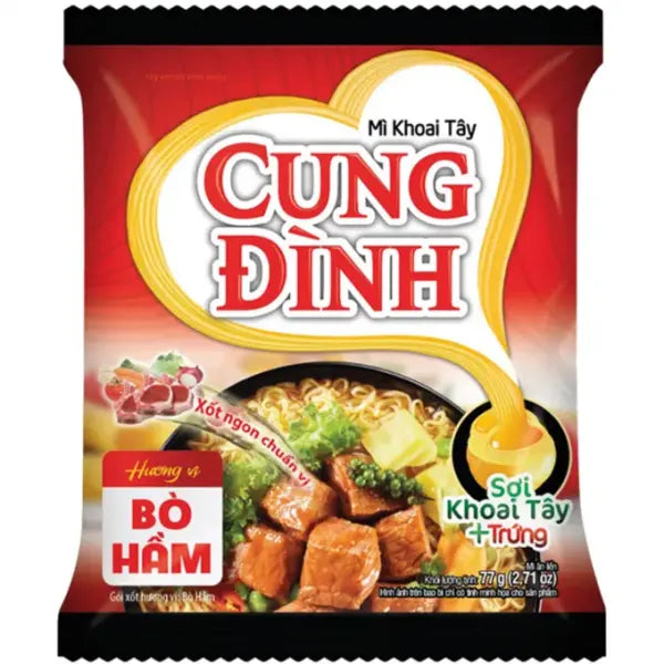 CD Stewed Beef Potato Noodle 77g/ CD kartupeļu nūdeles ar sautētas liellopa gaļas garšu 77 g Cung Dinh
