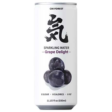 CHI FOREST Sparkling Water Grape 330ml/Gāzēts ūdens ar vīnogu garšu 330 ml Oishii Asian Mart