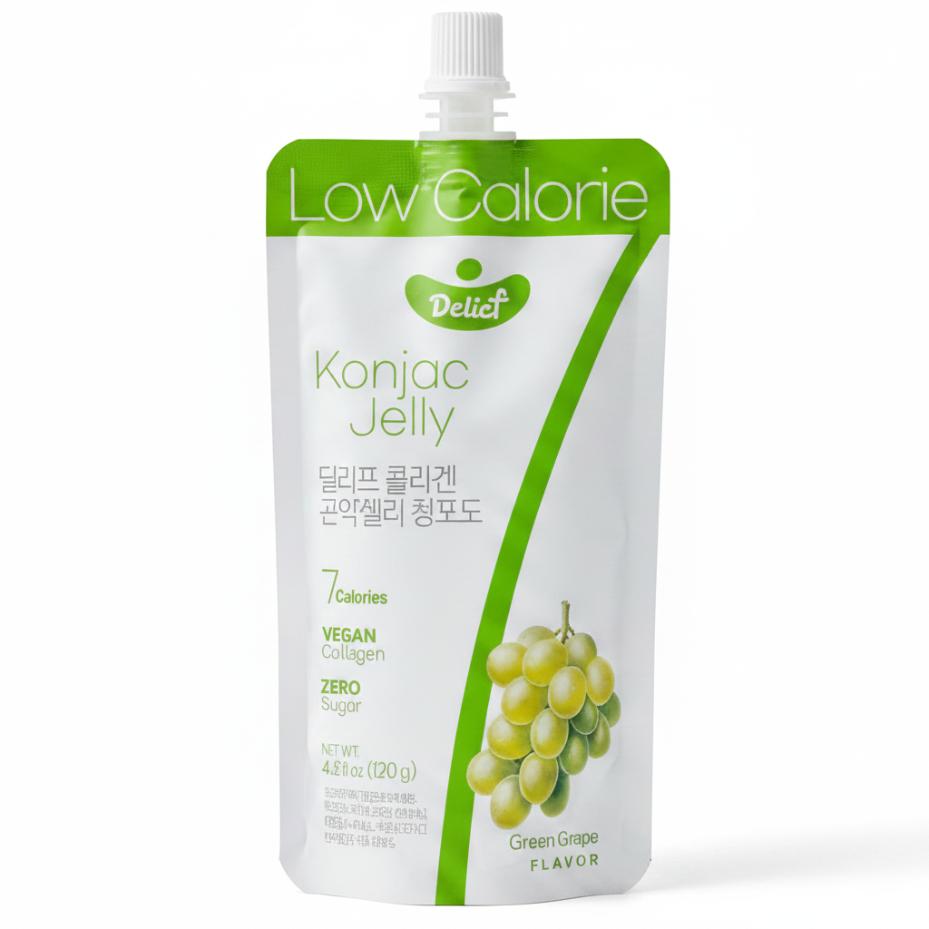 Delief Konjac Jelly Green Grape Flavour 120g/ Delief konjaka želeja ar zaļo vīnogu garšu 120g