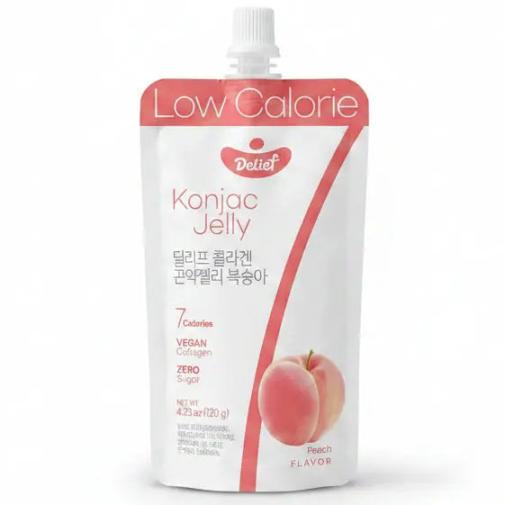Delief Konjac Jelly Peach Flavour 120g/ Delief konjaka želeja ar persiku garšu 120 g