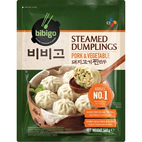 BIBIGO Dumpling Pork &amp; Vegetable 560 g/ BIBIGO Mandu pelmeņi ar cūkgaļu un dārzeņiem