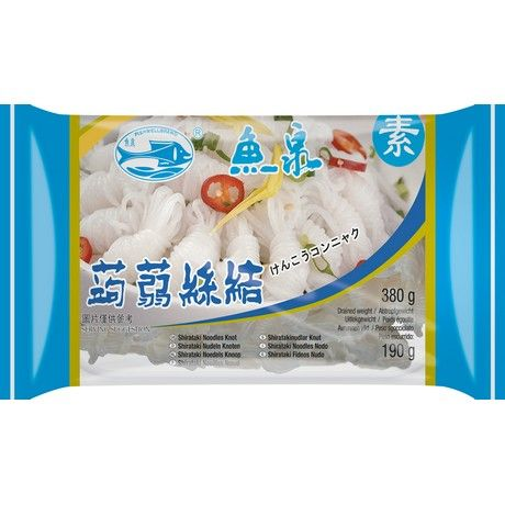FISH WELL Shirataki Noodles Knot 380g/ FISH WELL širataki nūdeles “Knot” 380 g Oishii Asian Mart
