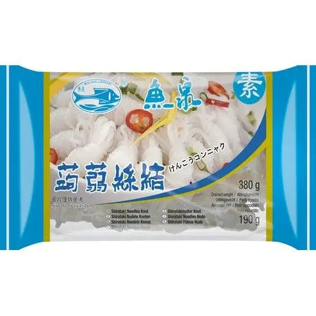 FISH WELL Shirataki Noodles Knot 380g/ FISH WELL širataki nūdeles “Knot” 380 g Oishii Asian Mart