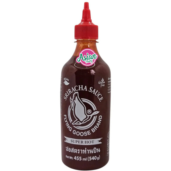FLYING GOOSE Sriracha super hot 455 ml/ FLYING GOOSE Sriracha īpaši asa čili mērce 455 ml Oishii Asian Mart