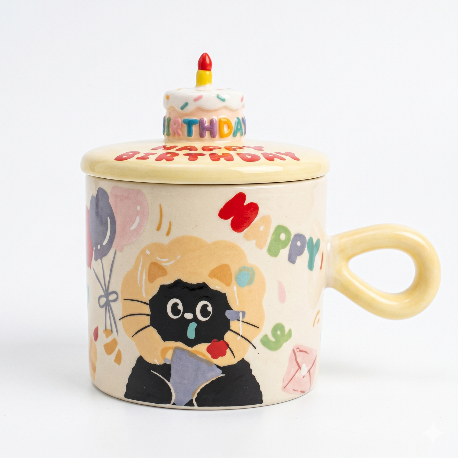 Krūze kaķis dzeltens 380ml