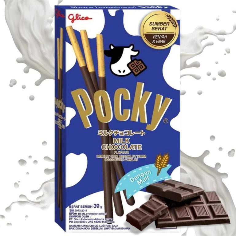Glico Pocky Milk Chocolate 39g/ Glico Pocky ar piena šokolādi 39 g Aiyike Melody