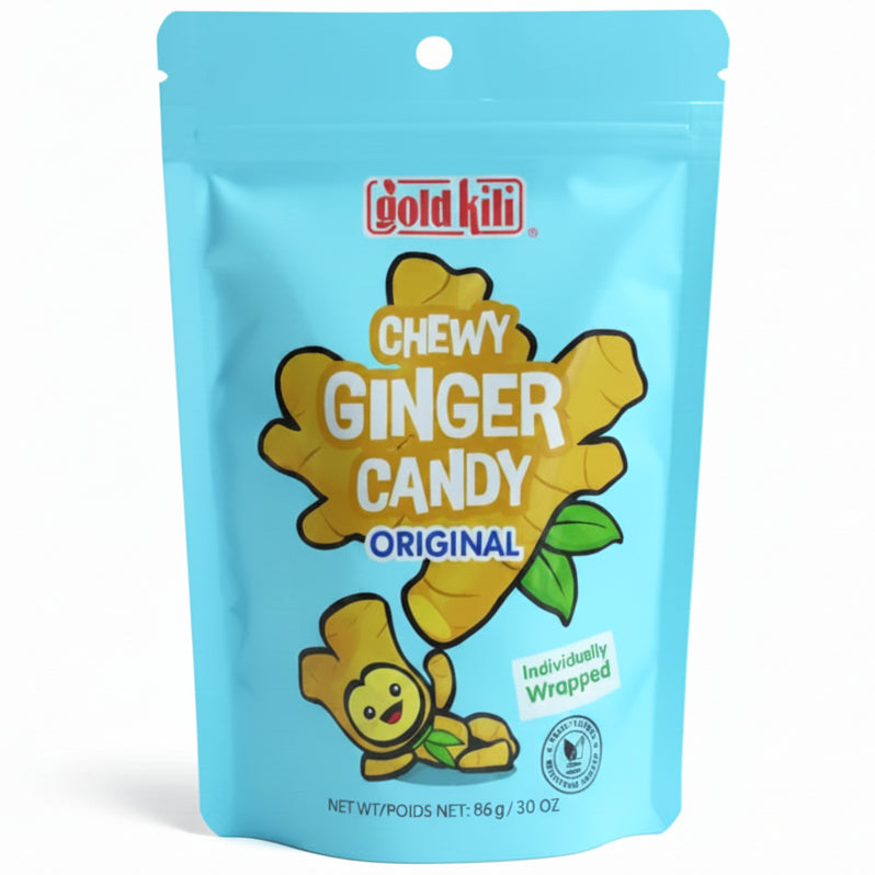 Gold Kili Chewy Ginger Candy 85g/ GOLD KILI košļājamās ingvera konfektes 85 g