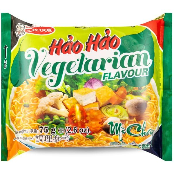 Hao Hao Vegetarian Noodle 75g/ Hao Hao veģetārās nūdeles 75g