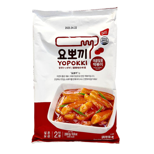 Yopokki Sweet &amp; Spicy Rice Cakes 280g / Yopokki Saldās un asās rīsu kūkas 280g