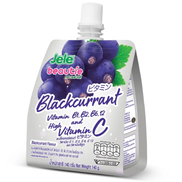 Jele Beautie Blackcurrant Vitamins Jelly Drink 140g/ Jele Beautie upeņu vitamīnu želejas dzēriens 140 g Jele Beautie