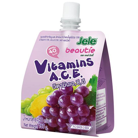 Jele Beautie Grape Multi Vitamins Jelly Drink 140g/ Jele Beautie vīnogu multivitamīnu želejas dzēriens 140 g Oishii Asian Mart