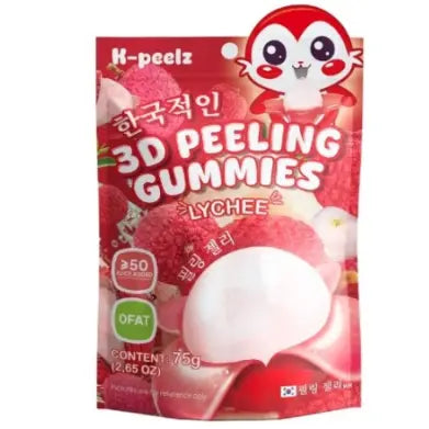 K-Peelz 3D Lychee Flavoured Gummy Candy 75g / K-Peelz 3D želejkonfektes ar ličī garšu 75 g 