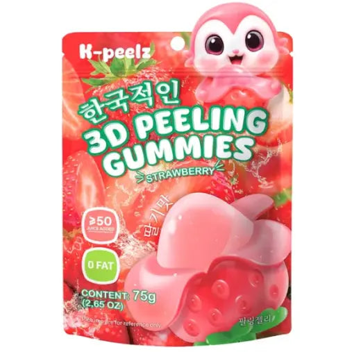 K-Peelz Strawberry Peeling Gummy 75g/ K-Peelz zemeņu mizojamās želejkonfektes 75g