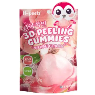 K-Peelz White Peach Peeling Gummy 75g/ K-Peelz baltā persika mizojamās želejkonfektes 75g