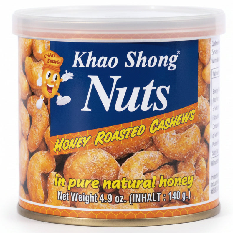 KHAO SHONG Honey roasted cashews 140g/ KHAO SHONG medū grauzdēti Indijas rieksti 140 g