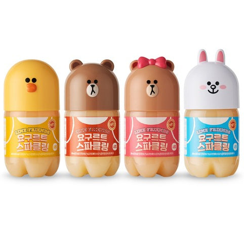 Line Friends Yogurt Sparkling Drink 380ml (1 bottle)/ Line Friends jogurta gāzēts dzēriens 380 ml (1 pudele) Line Friends