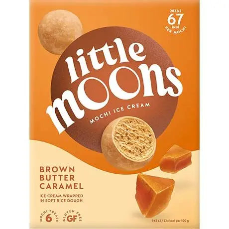 ❄️ LITTLE MOONS moči saldējums ar brūnā sviesta karameles garšu 100g