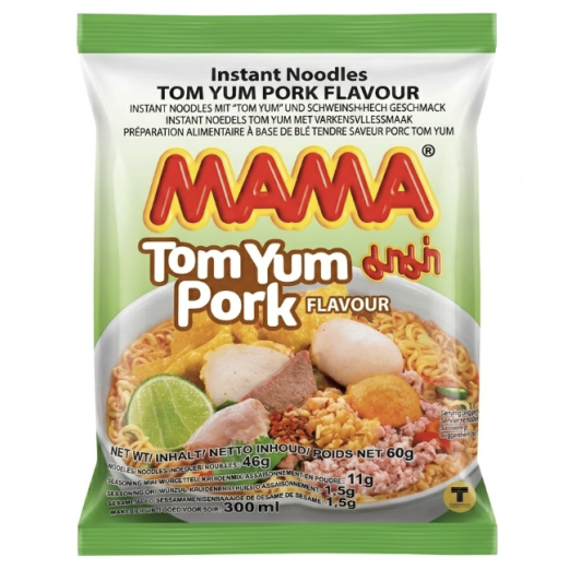 MAMA Tom Yum Pork 60g/ MAMA tom yum cūkgaļas nūdeles 60 g