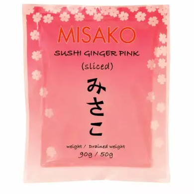 MISAKO Sushi Ginger Pink 90g/ Misako rozā marinēts suši ingvers 90 g Oishii Asian Mart