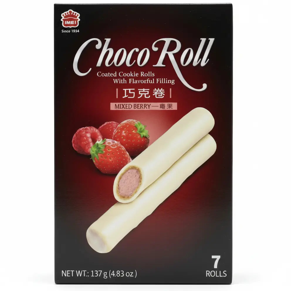 Mei Choco Roll Mixed Berry 137g/ Mei šokolādes rullītis ar jauktu ogu garšu 137 g
