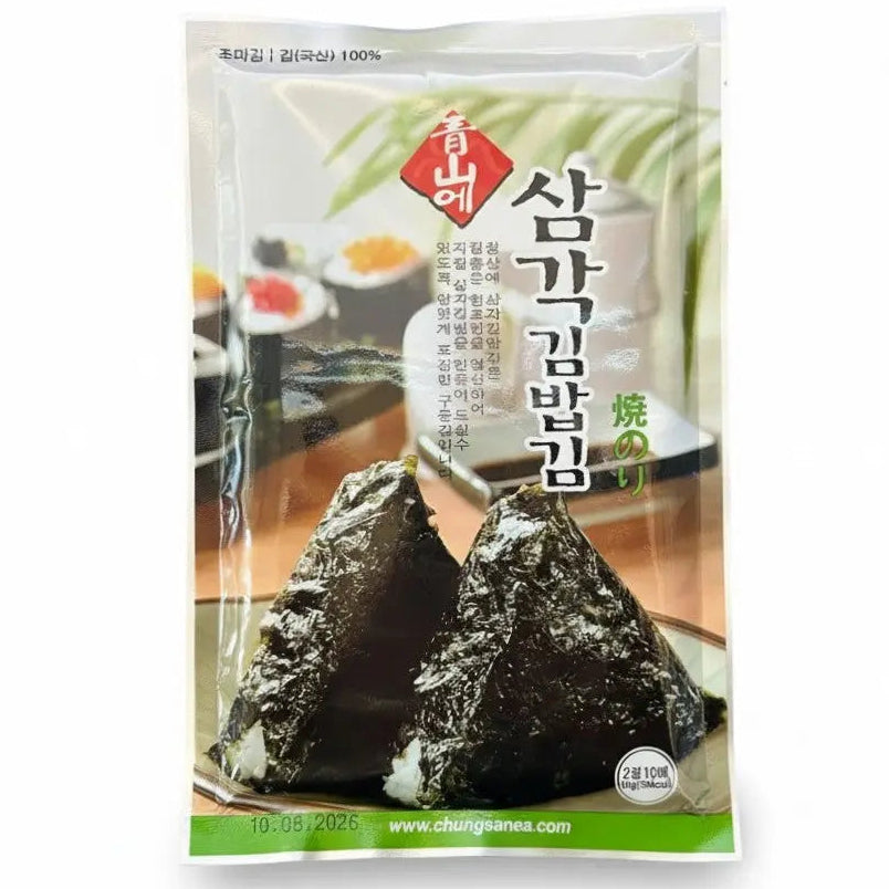 Nori For Triangle Kimbap (Onigiri) 10g/ Nori jūraszāles trijstūra kimbapa (onigiri) pagatavošanai 10 g Oishii Asian Mart