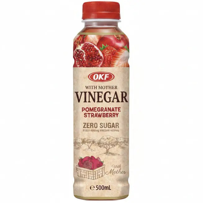 OKF Pomegranate Strawberry Vinegar 500ml/ OKF granātābolu un zemeņu etiķis 500 ml