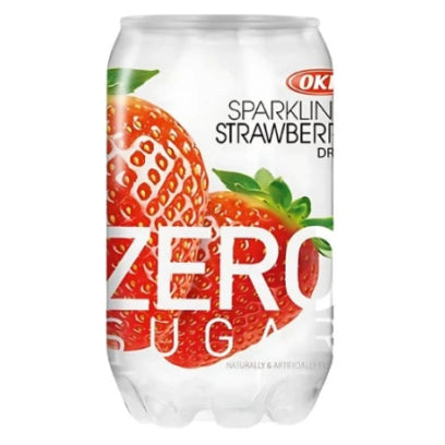 OKF Sparkling Zero Sugar Strawberry 350ml/ OKF gāzēts dzēriens bez cukura ar zemeņu garšu 350 ml OKF